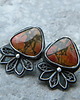 kolczyki wire wrapping jaspisy w filigranach - sztyfciki 3
