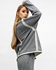 bluza bez kaptura damska BLUZA CROP ,,CINDI '' szara 1