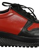 sneakersy damskie Sneakersy skórzane - czarno  czerwone  (6192) 1