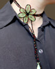 chokery Brązowo-pistacjowa lilia - naszyjnik choker 2