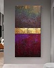 obrazy Obraz artystyczny 80x160cm w kolorach filoet fuksja złoto 2