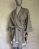 ubrania różne Designerskie kimono bawełna z lnem oko z frędzlami. 2