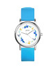 zegarki damskie Zegarek  mały - Wianek, motyle - silikonowy, niebieski 1