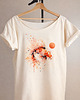 t-shirt damskie Koi pomarańczowy na Waniliowym oversize 1