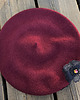 czapki damskie Wełniany beret - bordo 1