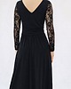 sukienki maxi damskie Sukienka Maxi Czarna Bankiet Bal Wesele Koronka Złota Klamra 2