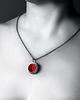 kolczyki wire wrapping Srebrny wisiorek czerwony SINGOSARI 2