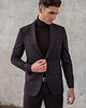 spodnie męskie Eleganckie spodnie męskie naro bordo w kratę slim fit 4