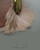 chokery CHOKER różowy ze skóry, skóra naturalna złota broszka futro Glamour 3