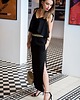 sukienki maxi damskie Sukienka  z paskiem BLACK FRILL MAXI 2