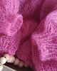 kardigany damskie Różowy kardigan  z jedwabiem i kod mohair Chmurka oversize 7