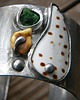 bransoletki wire wrapping Kropkowana muszla  -  bransoleta mankiet CUFF 4