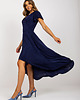 sukienki maxi damskie Granatowa asymetryczna sukienka wieczorowa Elena 4