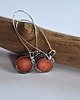 kolczyki wire wrapping Kolczyki miedziane z koralem 3