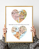 plakaty Plakat Personalizowana mapa serca 4 lokalizacje RODZINA 2