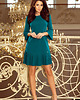 sukienki midi damskie 228-5 LUCY - plisowana wygodna sukienka - NIEBIESKA 2