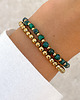 bransoletki z kamieni naturalnych Bransoletki na gumce - malachit z hematytem 3