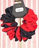 gumki do włosów L średnia gumka do włosów jedwab naturalny scrunchie czerwona czarna 2