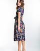 sukienki midi damskie Vigo Granatowa Sukienka w Kwiaty 2
