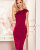 sukienki midi damskie 301-4 TAMARA Elegancka sukienka midi z PASKIEM - BORDOWA 1
