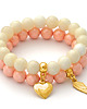 bransoletki z kamieni naturalnych Ecru jade with heart pendant. 1