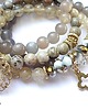 bransoletki z kamieni naturalnych Beige and nude - set 4