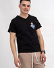 t-shirty męskie T-shirt męski  czarny do V z nadrukiem 1