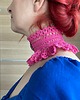 chokery Barbie pink fuksjowy naszyjnik retro vintage kolia koronkowa 3