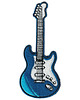 naszywki na ubrania Naszywka naprasowanka GITARA ELEKTRYCZNA NIEBIESKA termo haft 4x9,6cm 1