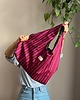 torby na ramię Hobo bag zielona różowa w paski dwustronna 4