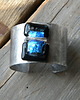 bransoletki wire wrapping Błękit na czerni   - BRANSOLETA MANKIET - CUFF 6