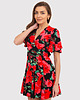 sukienki midi damskie Czerwona sukienka mini z nadrukiem w kwiaty DA1858 RED 4