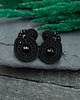 kolczyki soutache Kolczyki sutasz sztyfty czarne "Mila" małe z kulkami onyksu 2