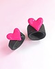 pierścionek z żywicy Pierścionek x2 : RAZEM TANIEJ! pierścionki z żywicy : HEART : pink & black 4