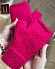 rękawiczki damskie Mitenki wełniane - magenta 6