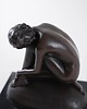 figurki i rzeźby Figura kobiety w stylu Art Deco, brązowy akt na geometrycznej podstawie 7