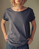 t-shirt damskie Szara Czekolada Zgaszony Oversize Bez Nadruku 2