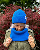 czapki damskie Czapka beanie z bawełny logo kolorowe Niebieski Kobalt 2