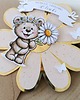 kartki scrapbooking MIŚ ZE STOKROTKĄ zaproszenie + podziękowanie 4