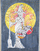 kolczyki drewniane 6755 kolorowe, niepowtarzalne, duże, dwustronne kolczyki; 4