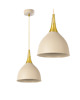 lampy wiszące Duża Pojedyńcza Lampa Wisząca Kaszmir Beż Złoto Mosiądz E27 LED 2