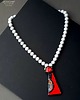 wisiory Koral i ręcznie malowana ceramika w wyjątkowym naszyjniku handmade prezent lux 8