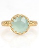 pierścionki złote Złoty pierścionek Princess z agatem aqua w stylu Vintage 3