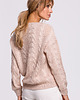 swetry damskie  Sweter z dekoltem w serek-pudrowy(M-510) 5