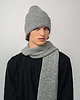czapki damskie Szalik Wełniany KARIBU Szary- pluszowy prążkowany szal 100% wełny merino 2