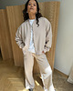 bluza bez kaptura damska Bluza Bomber caffe latte na zamek 1