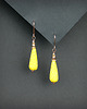 kolczyki z kamieniami Kolczyki żółte krople z rzeźbionych kamieni 6