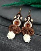 kolczyki soutache Kolczyki sutasz boho z kwiatami kremowo brązowe eleganckie Arcadia 2