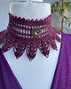 chokery Purpurowy koronkowy vintage naszyjnik 6