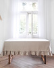 obrusy i serwetki Lniany obrus z falbanką  heavy linen NATURAL 6